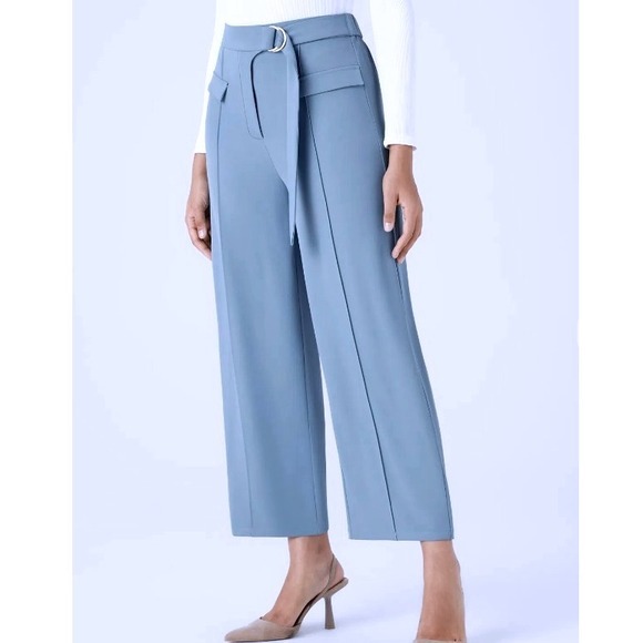 Halara High Waisted D-Ring Buckle Belted Wide Leg Pants Forget-Me-Not SZ S NWOT - Picture 2 of 15